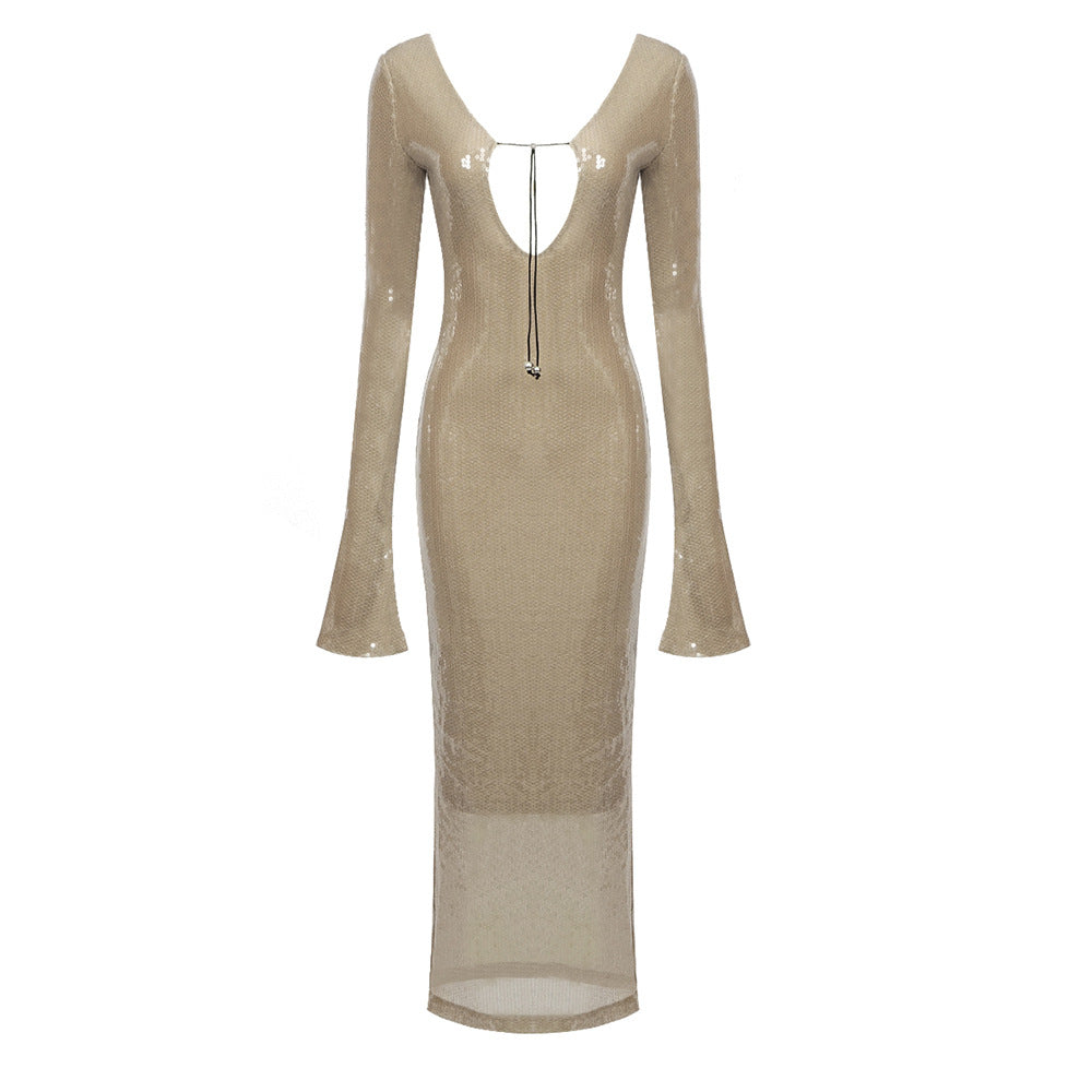 Gayle Sequin Midi Dress X-Small / Champagne Gayle Sequin Midi Dress X-Small / Champagne