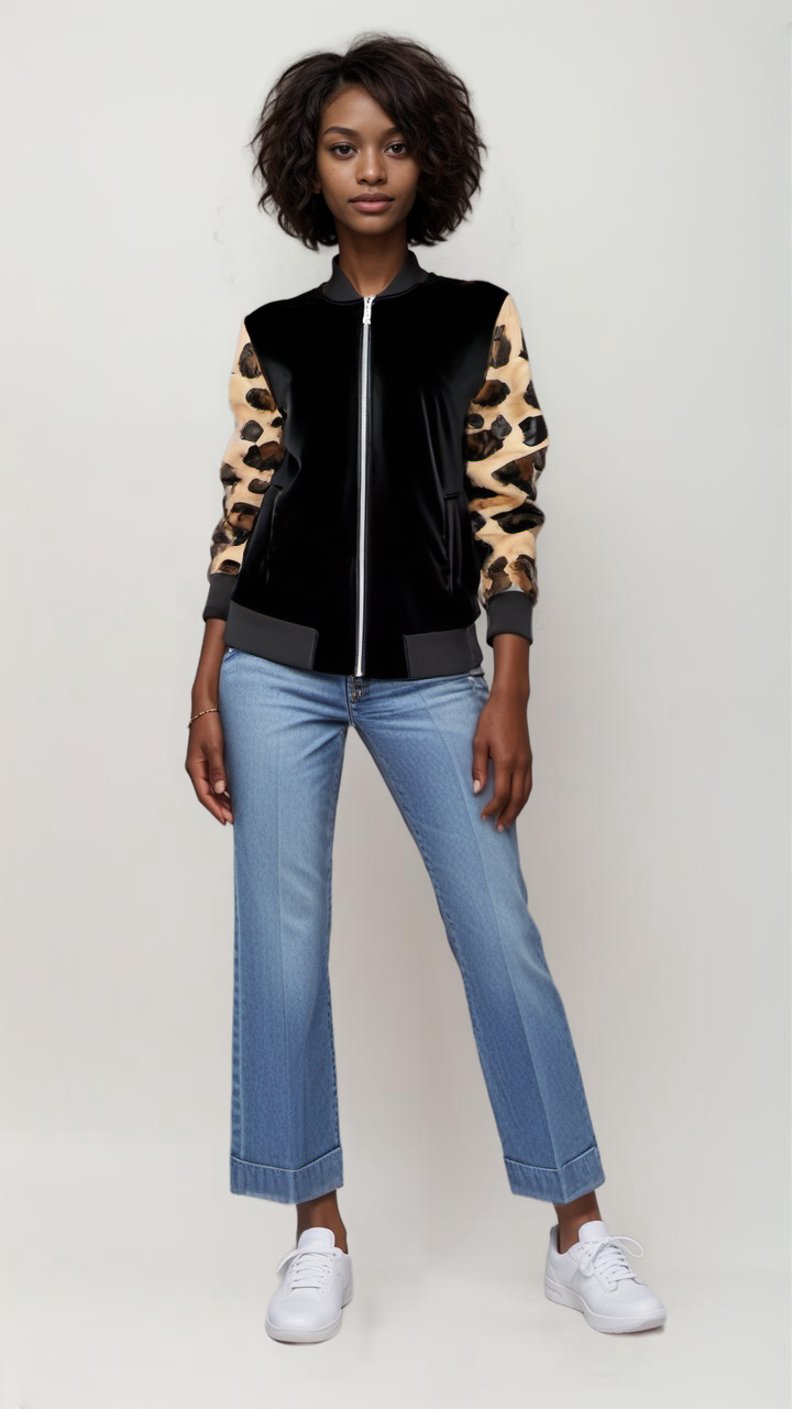 LEOPARD PRINT BOMBER (UNISEX)