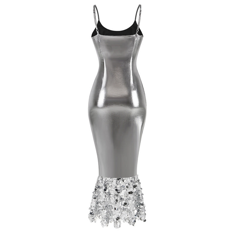 KEILY CHROME SILVER DRESS