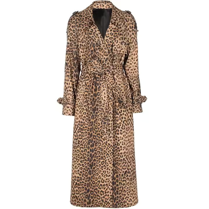 LEONA LEOPARD LEATHER TRENCH