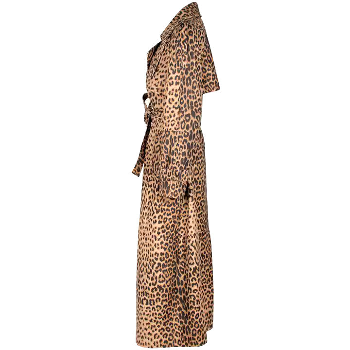 LEONA LEOPARD LEATHER TRENCH