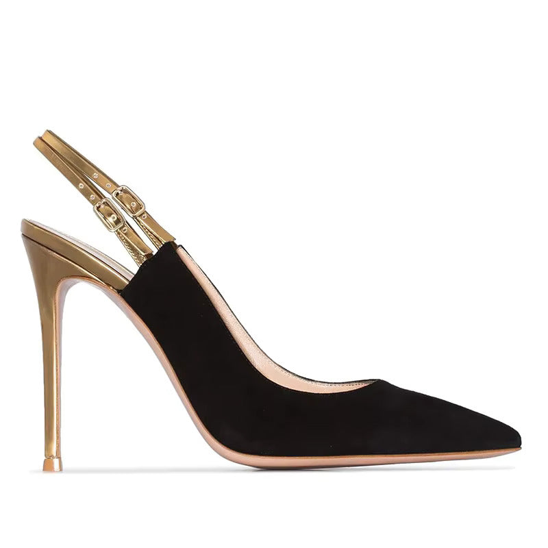 ELERA GOLD SLINGBACK HEEL