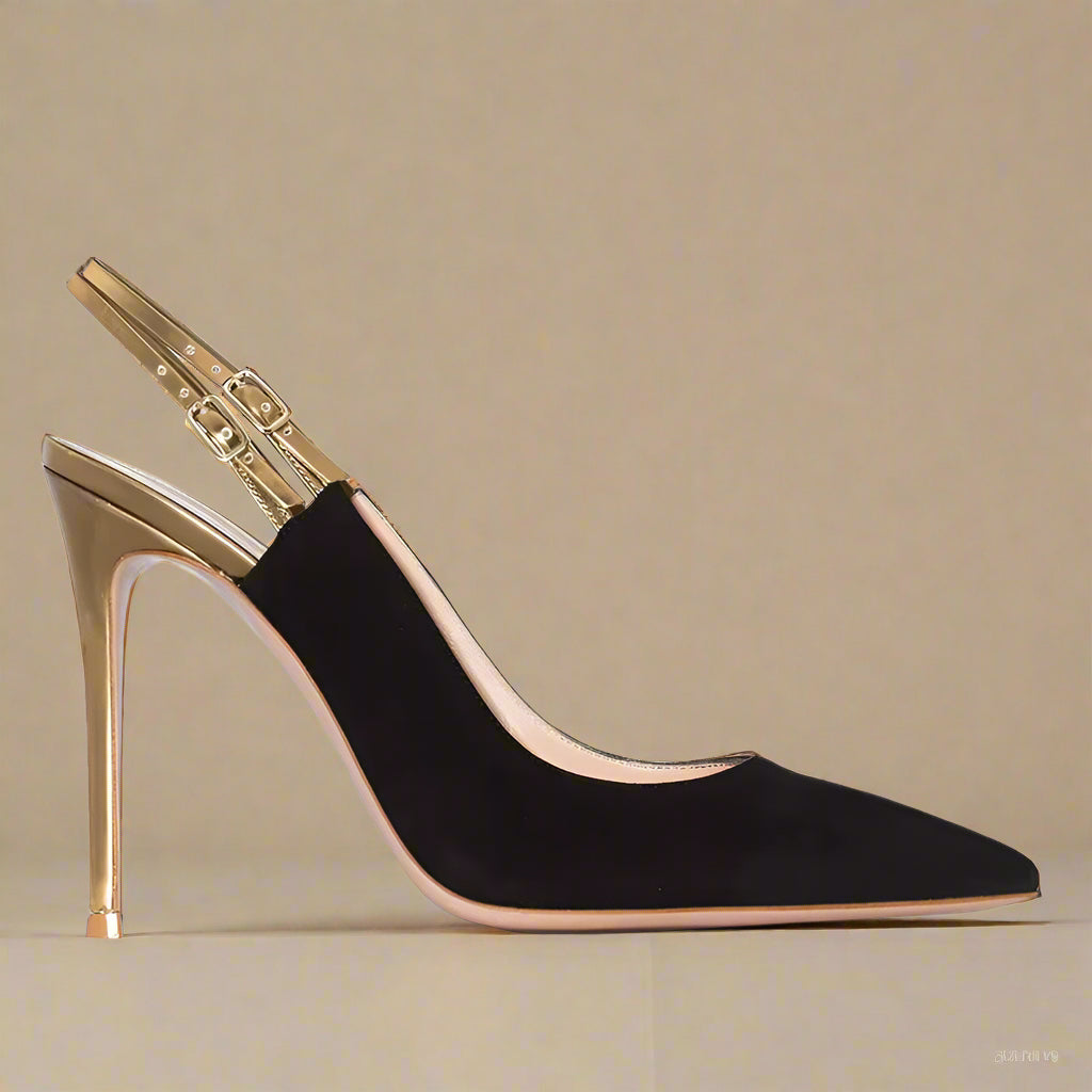ELERA GOLD SLINGBACK HEEL