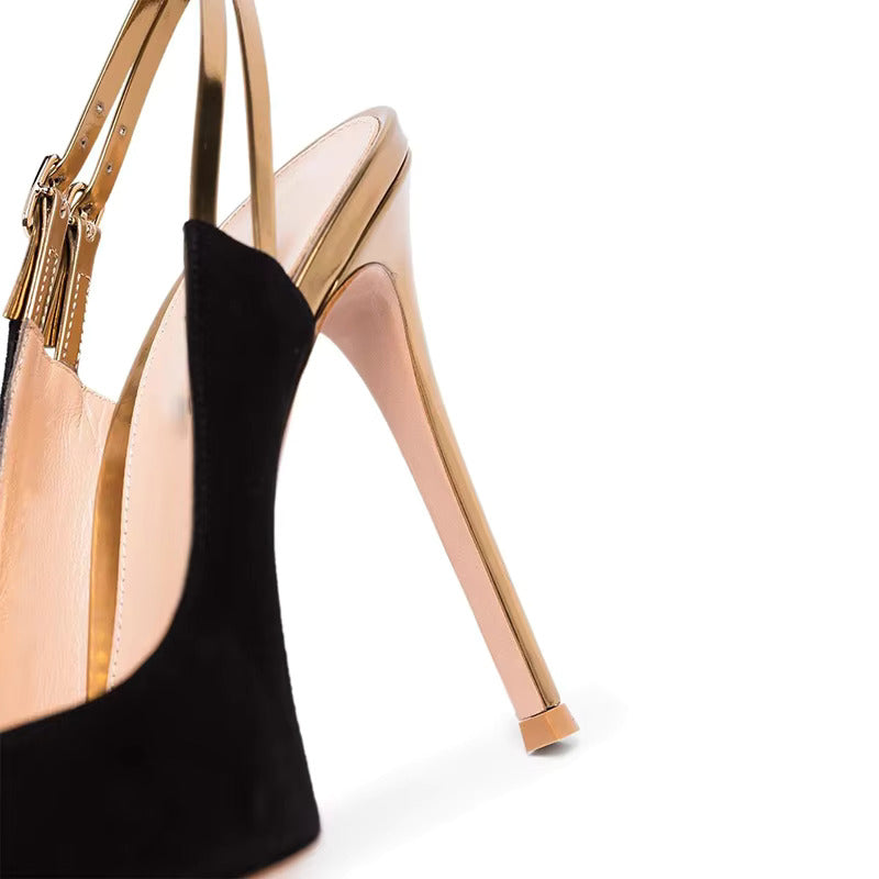 ELERA GOLD SLINGBACK HEEL