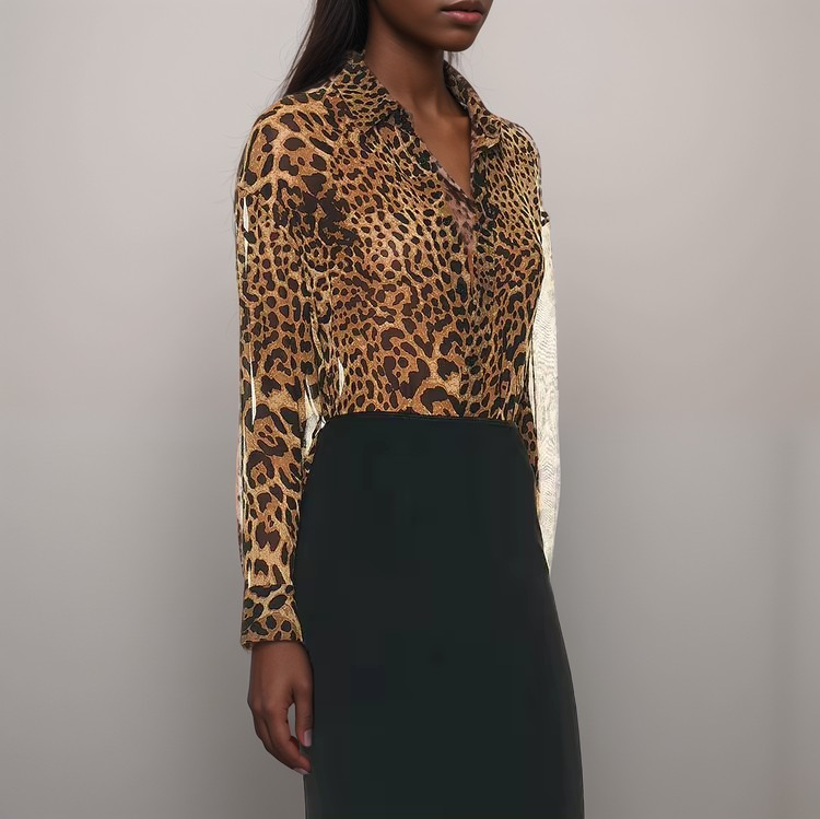 JAMILA LEOPARD PRINT BLOUSE