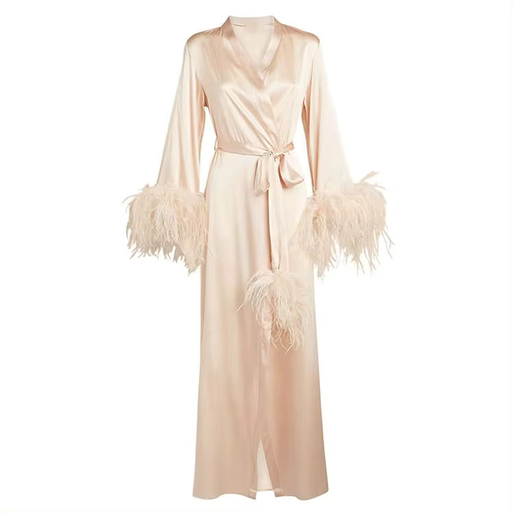 AMINA LUXE SATIN SILK ROBE