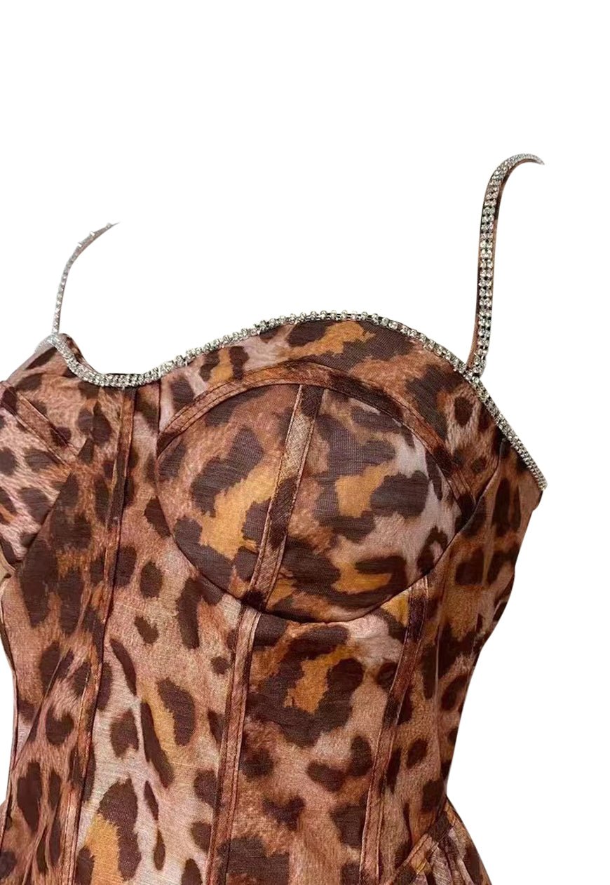 AUDREY MIDI LEOPARD PRINT DRESS - Michelle Divine Boutique