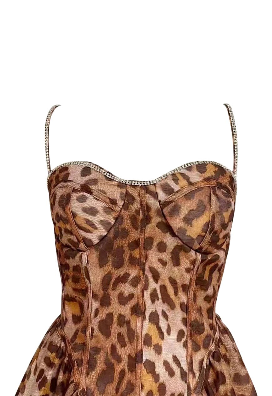 AUDREY MIDI LEOPARD PRINT DRESS - Michelle Divine Boutique