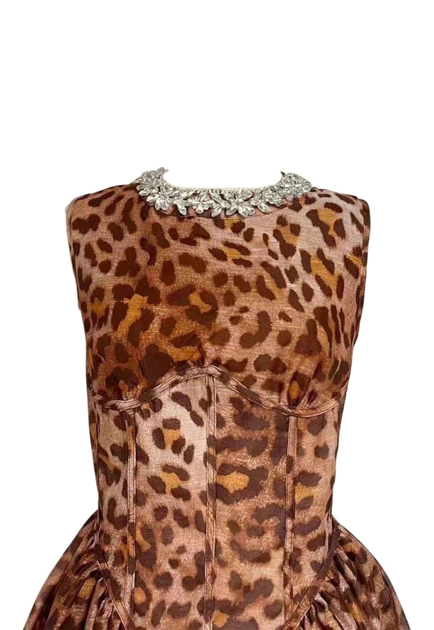 CAMILLE LEOPARD PRINT MINI DRESS - Michelle Divine Boutique