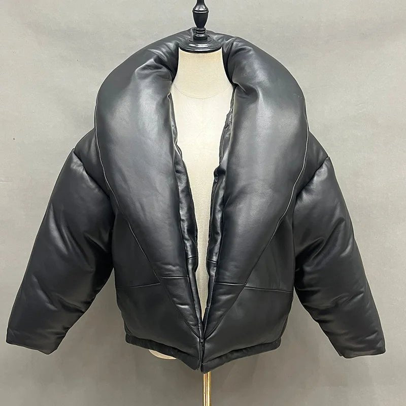 CARA LEATHER DOWN COAT - Michelle Divine Boutique