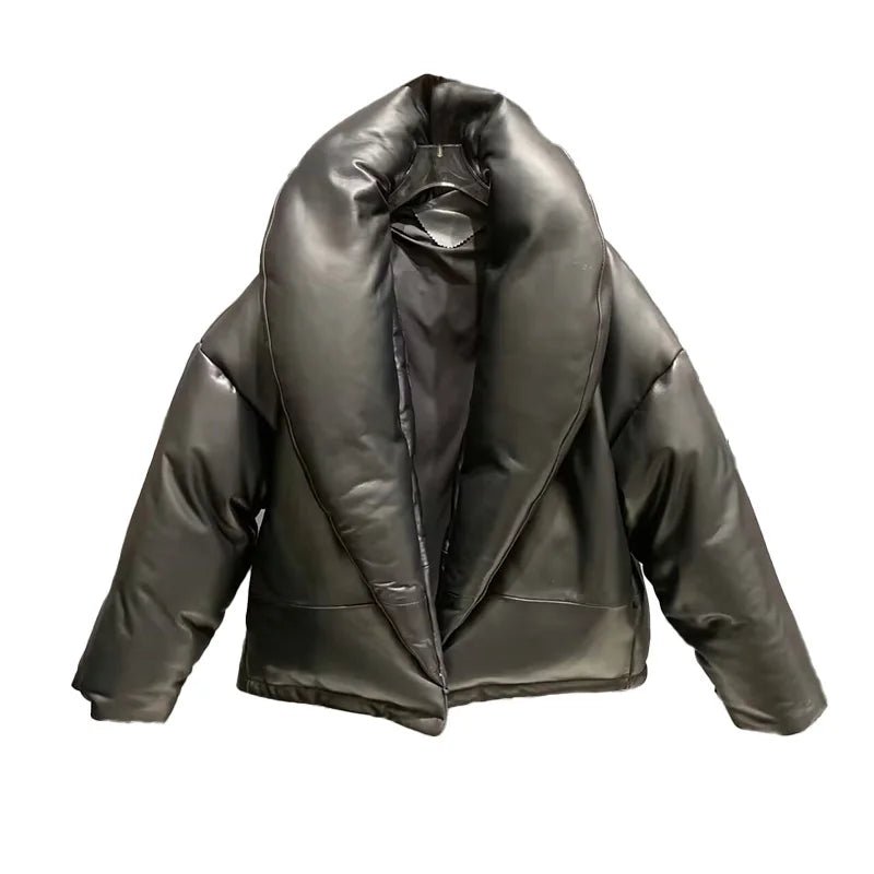 CARA LEATHER DOWN COAT - Michelle Divine Boutique