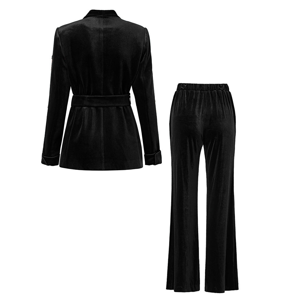 EMMA VELVET EMBELLISHED PANTSUIT