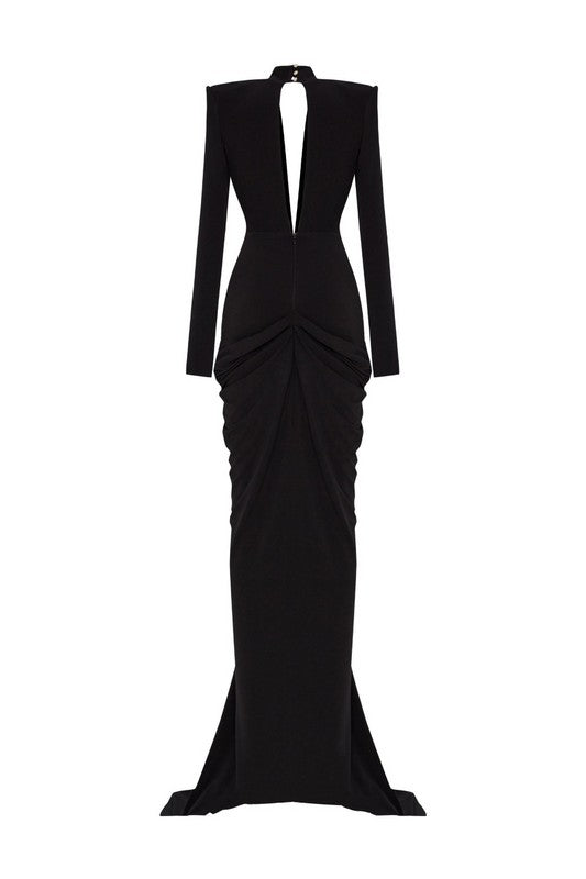 VESPER NOIR GILDED FLOWER  GOWN