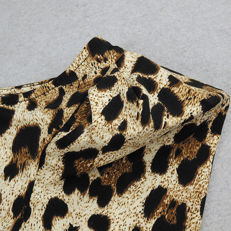 SONYA ONE SLEEVE LEOPARD PRINT DRESS