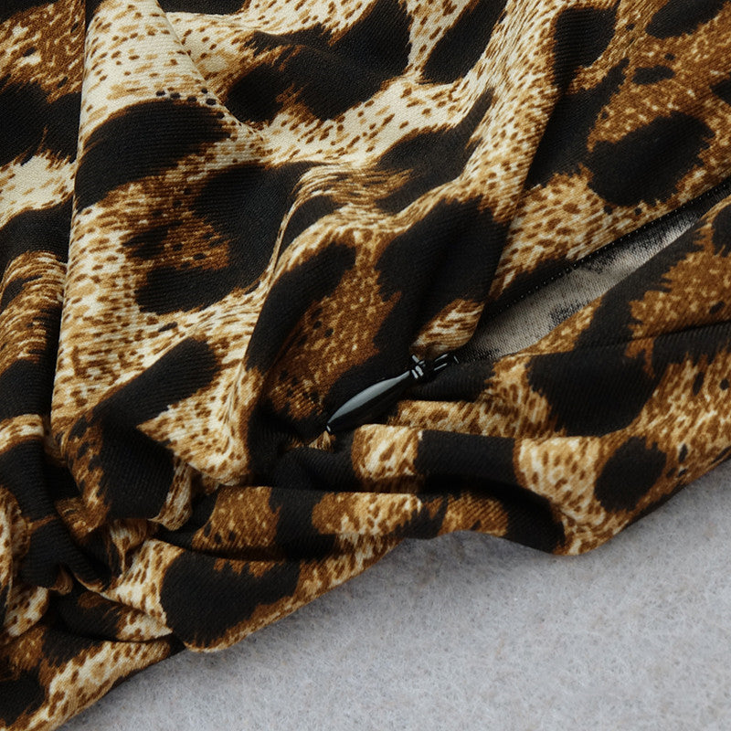 VESTIDO SONYA DE UNA MANGA CON ESTAMPADO DE LEOPARDO