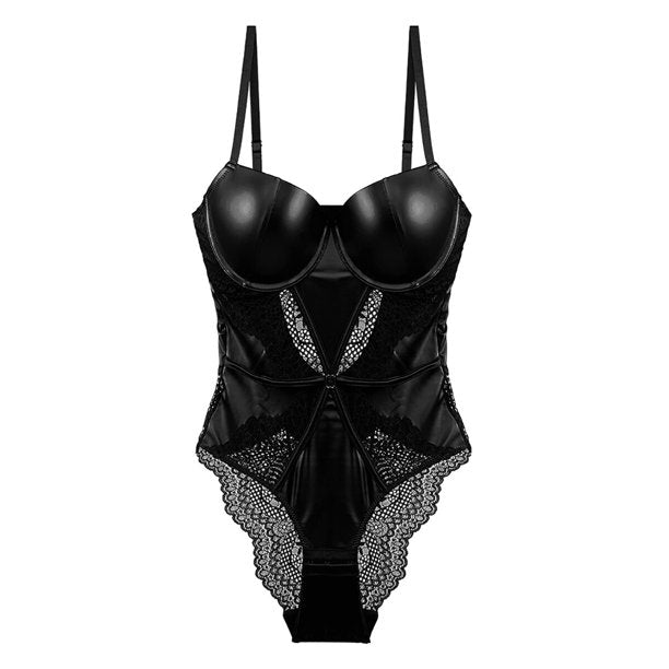 BODY EXOTICA DE PIEL VEGANA Y ENCAJE